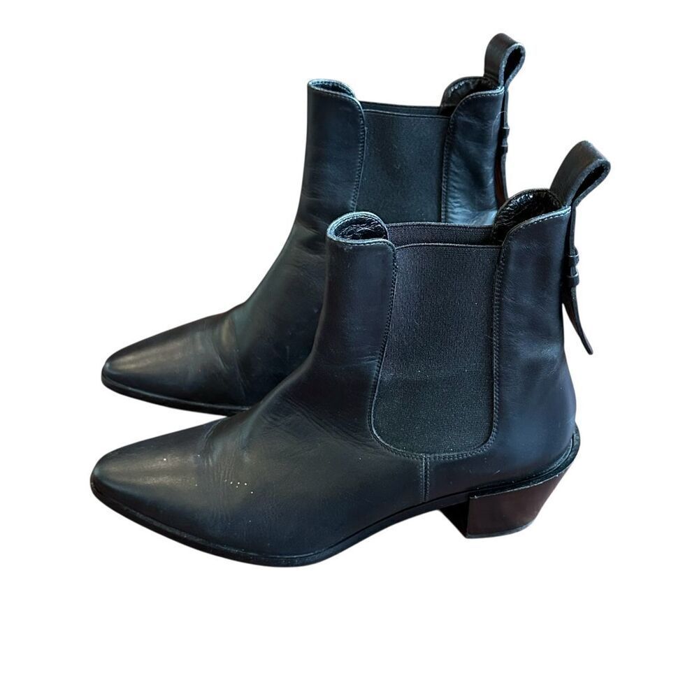 Frame Le Lexington Leather Chelsea Boots in Black Size 38 1/2 or 8 1/2 US - Picture 3 of 8